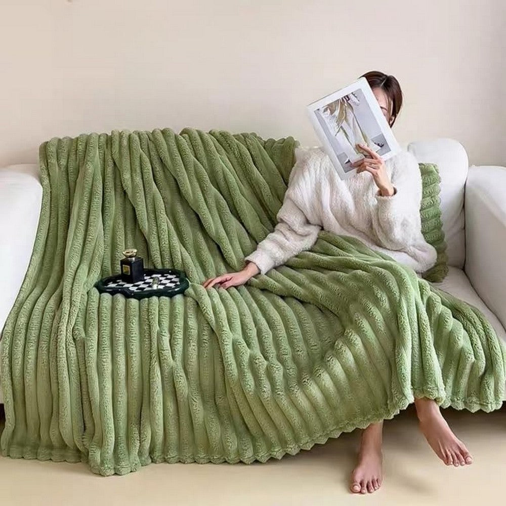 Throw Blanket for Couch Sofa Soft Fleece Throw Blankets Room Home Decor-Green