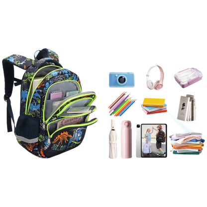 3Pcs Set School Bags Backpack with Insulate Lunch Box Pencil Bag Style 4