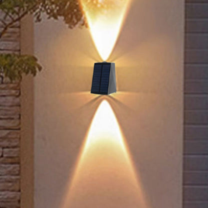 2Pcs Solar Wall Lights Outdoor Up and Down Sconce Lights for Garden Patio Garage Porch Warm