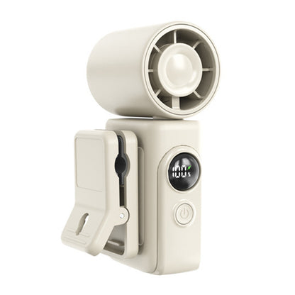 Clip On Handheld Turbo Fan with LED Display 4 Speeds and 180 Degree Tilt - White