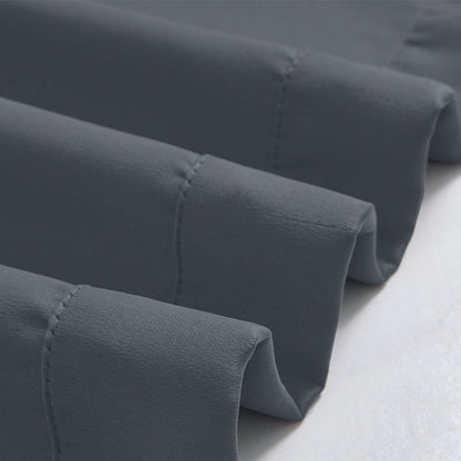 Thermal Insulated Tie Up Window Shade Light Blocking Curtain Dark Grey