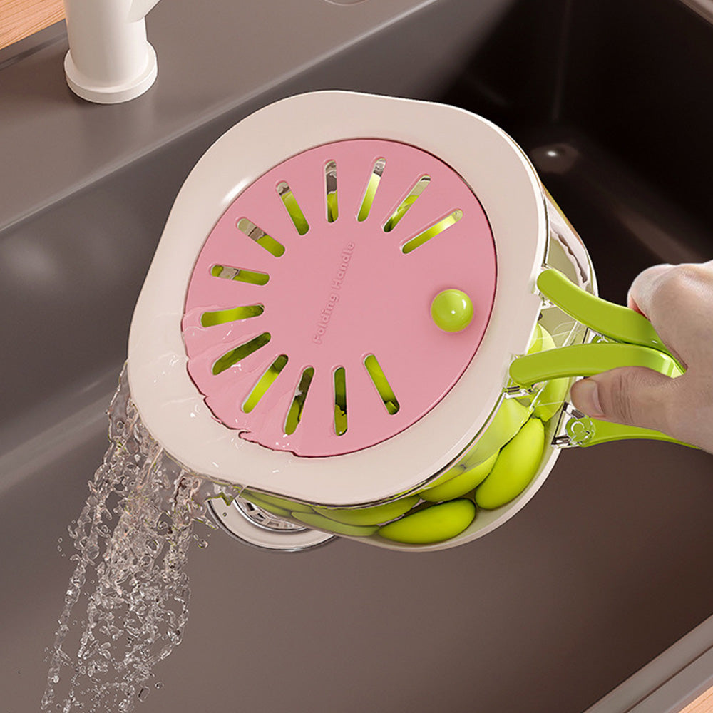 2 in 1 Collapsible Colander and Basin -Pink