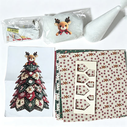 Christmas DIY Felt Craft Kit 3D Quilted Christmas Decoration Kit for Adult - Reindeer