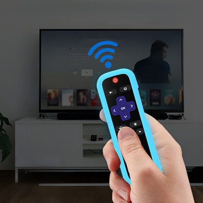 2 Pack Glow in The Dark Silicone Case Cover for Roku TV Remote -Blue