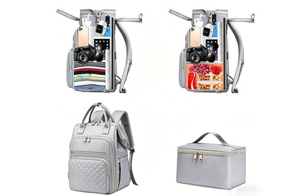 2-in-1 Laptop Lunch Backpack - Grey