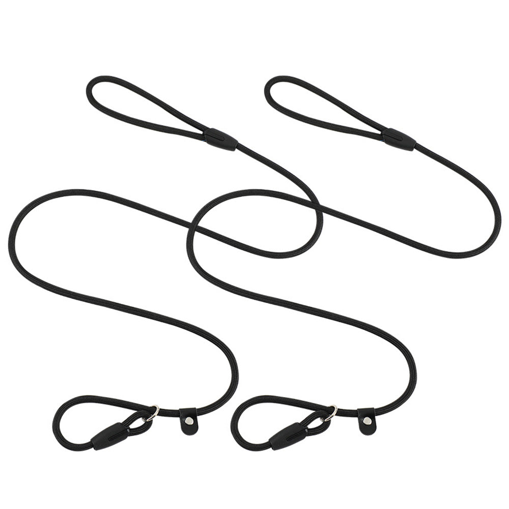 2 Pack 1.4M Pet Training Leash Slip Lead Pets Nylon Rope - Black