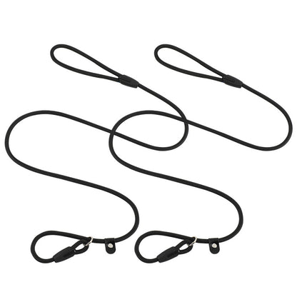 2 Pack 1.4M Pet Training Leash Slip Lead Pets Nylon Rope - Black