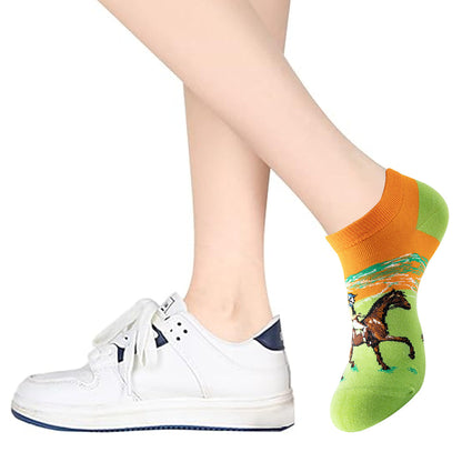 5 Pairs of Low Cut Socks Funny Womens Novelty Socks No Show Socks Style 2