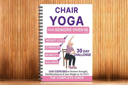 Chair Yoga Notebook for Seniors Wellness Exercises - White