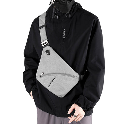 Anti-Theft Travel Left Chest Pack Crossbody Bag Sling Bag for Bicycle Sport Gray