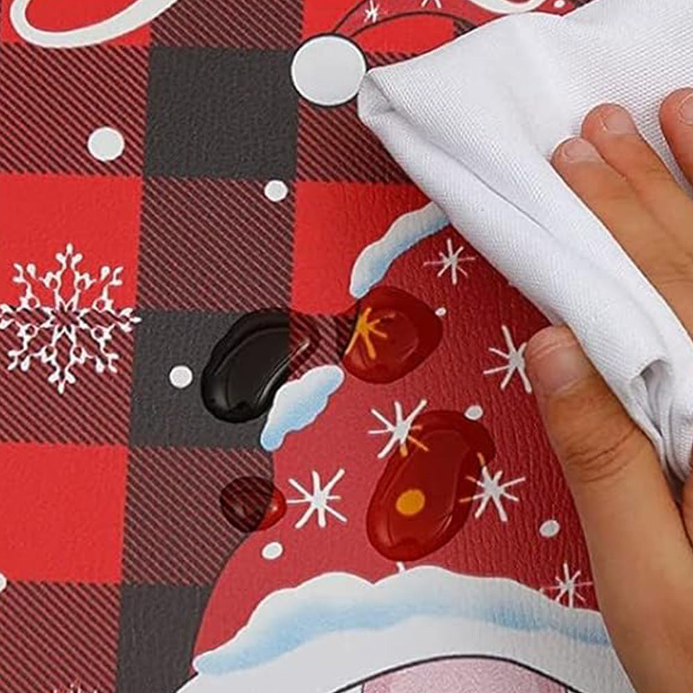 2PCS Christmas Floor Mats Set ¨C Non-Slip Rugs for Kitchen Bathroom Living Room and Doorway Style 1