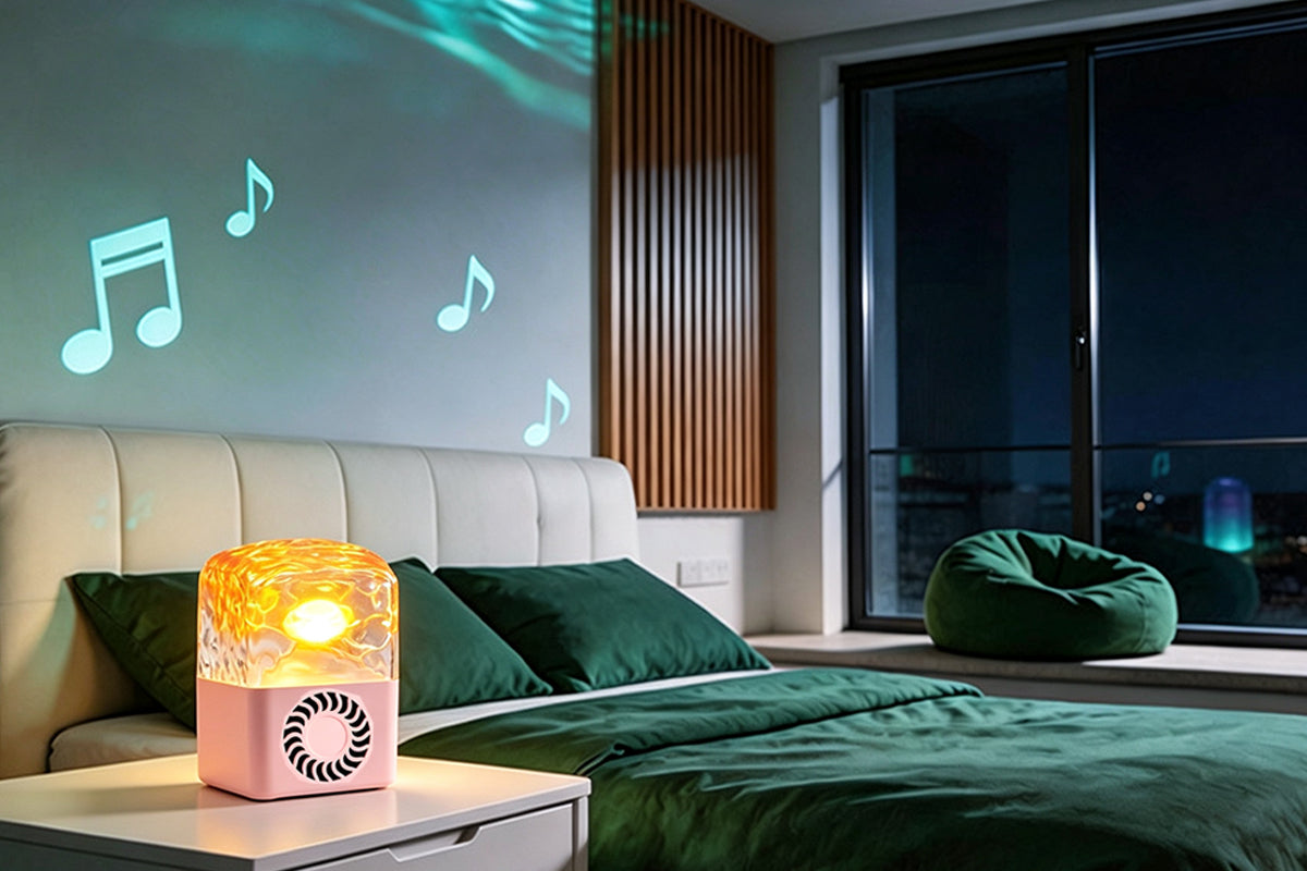 Rechargeable Bluetooth Speaker with 16 Color Light-Pink