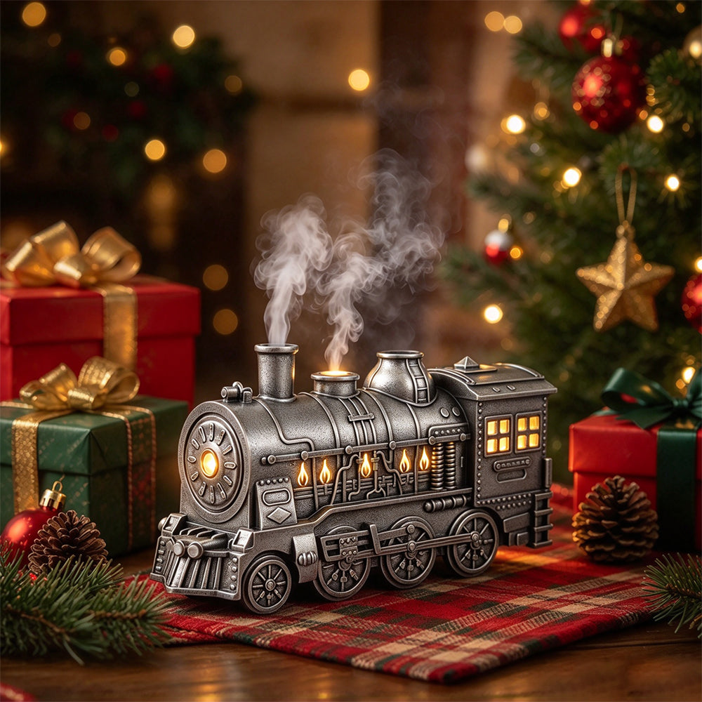 Ultrasonic Train Aromatherapy Diffuser 300ml Desktop Humidifier - Silver