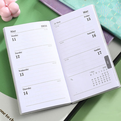 2026 Pocket Planner Calendar Portable A6 Daily Planner-Pink