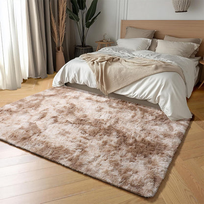 Tie Dye Plush Rug for Bedroom Living Room Dorm-Browm