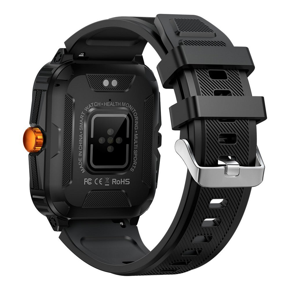 Waterproof Smartwatch for Men Android iOS Phones Smart Watch Fitness Tracker 1.96 Inch Heart Rate Sport Pedometer Sleep Digital Step Activity Monitor-Black Gold