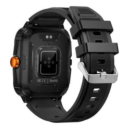 Waterproof Smartwatch for Men Android iOS Phones Smart Watch Fitness Tracker 1.96 Inch Heart Rate Sport Pedometer Sleep Digital Step Activity Monitor-Black Gold