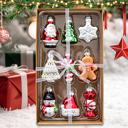 Glass Painted Christmas Ornaments Christmas Tree Hanging Decorations-Style 1