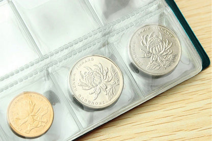 2Pcs 240 Coin Storage Collecting Holder Album Pockets Handy Souvenir Money Penny Book-Green