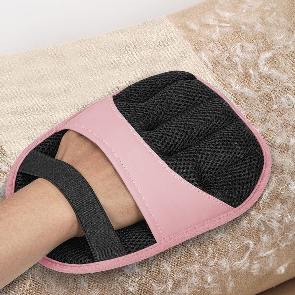 Electrostatic Pet Hair Remover Gloves Reusable Lint Brush for Furniture Car Seats-Pink