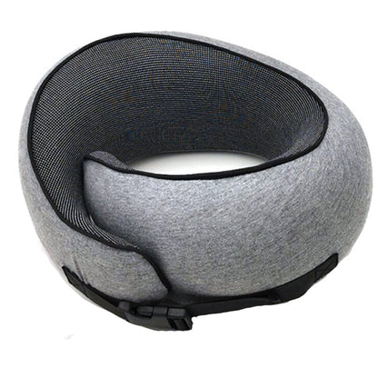 Travel Neck Pillow Comfortable U Shaped Memory Foam Neck Support Pillow Grey