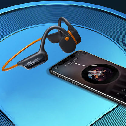 Wireless Bone Conduction Headphones Swimming Sports Bluetooth Headset-Orange