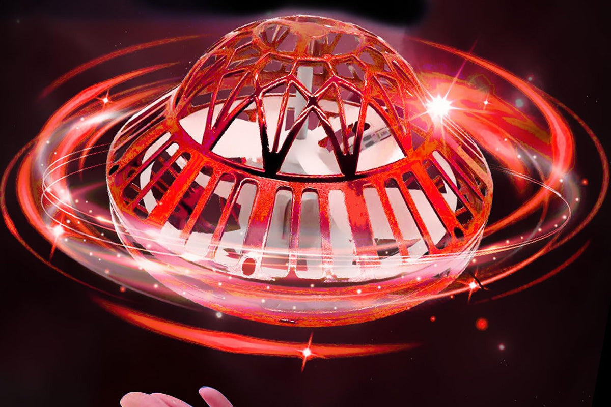 Flying Orb Ball Toy Galaxy Boomerang Hover Ball with LED Light -Red