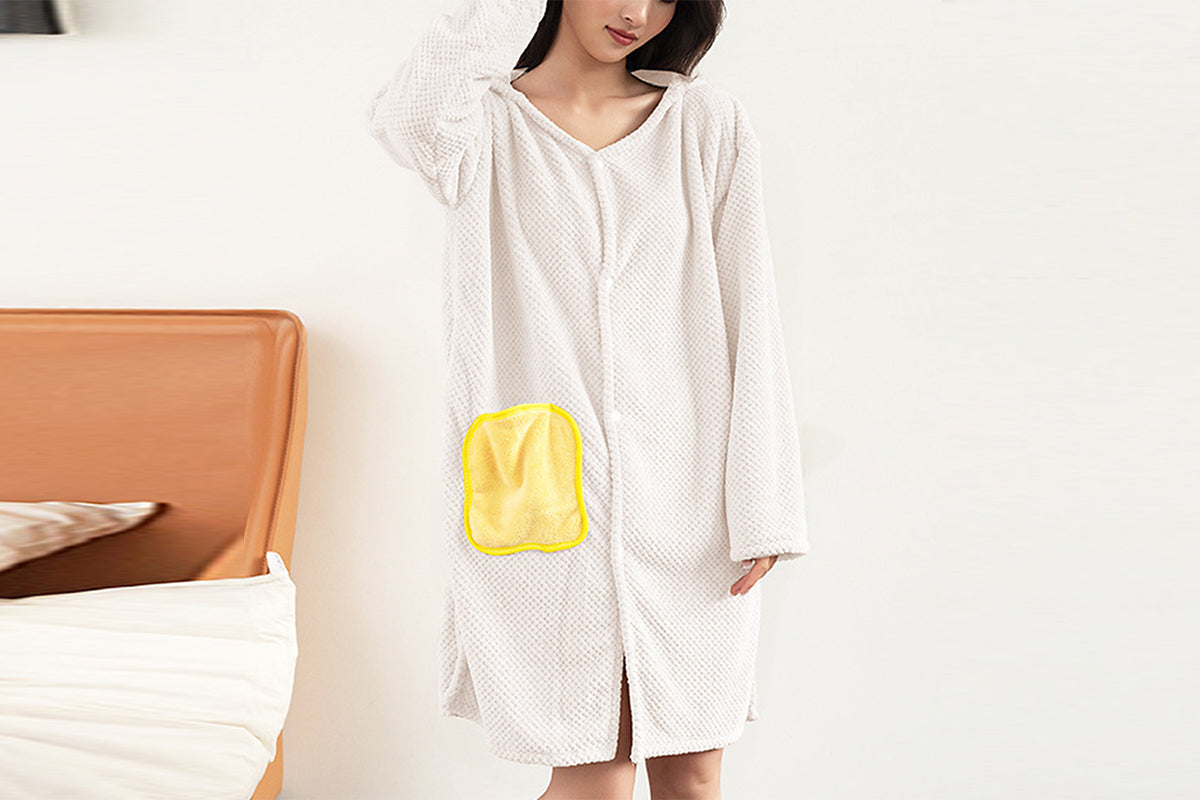 2Pcs Absorbent Wearable Hooded Surf Poncho Quick-Dry Blanket Towels For Swiming Surfing Aquatics-White