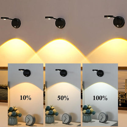 3Pcs Wireless Picture Lights and Mini Accent Spotlights LED Wall Sconce for Art Display-Black