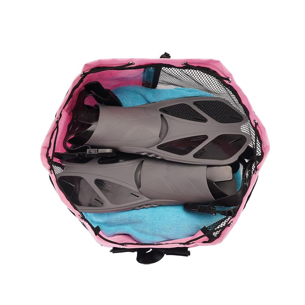 Drawstring Swim Bag Mesh Backpack with Wet Pocket for Swimming  Gym Workout Pink