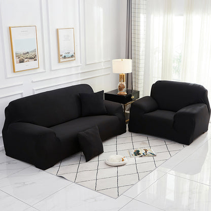 Elastic Stretch Sofa Cover Soft Double-Seater Sofa Cover Non-Slip Sofa Protective Cover -Black