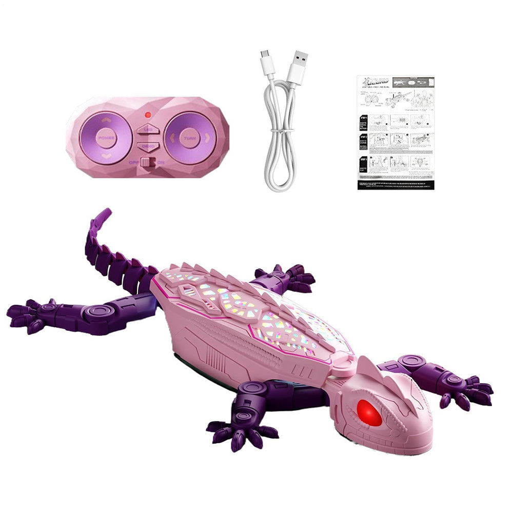 Remote Control Wall Climbing Gecko Toy with LED Lights - Pink