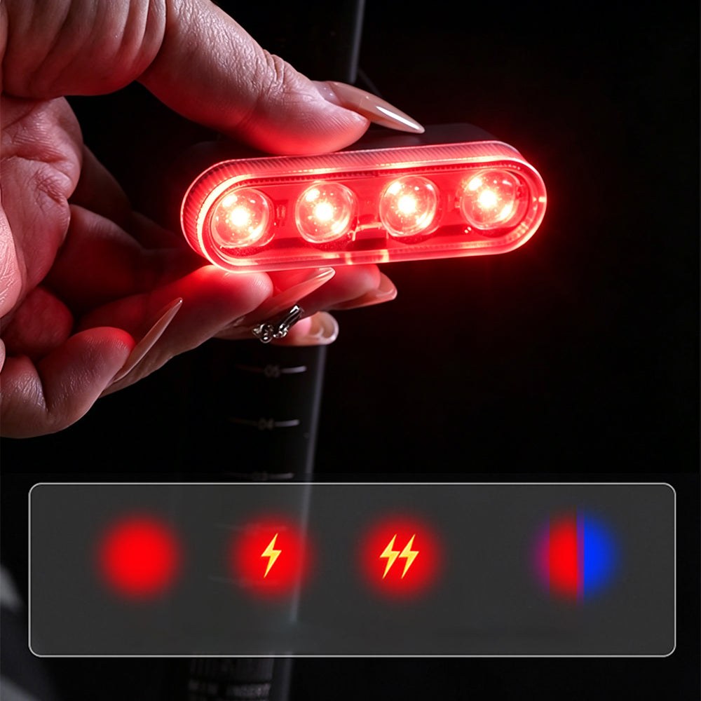 2Pcs Bike Tail Light 4 Modes Bike Rear Light Waterproof Bicycle Taillight-White