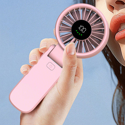 Portable Handheld Fan with 100 Speed Settings and USB Charging for Travel-Pink