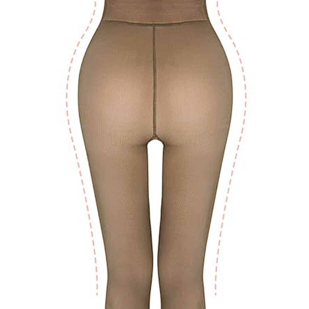 Sheer Tights Plus Size Winter Thermal Pantyhose Bare Legs Illusion Warm-Coffee
