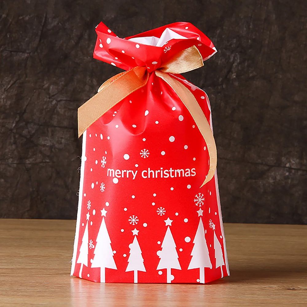 50PCS Christmas Candy Treat Bags Gift Wrapping Drawstring Bags for Holiday Parties Style 3