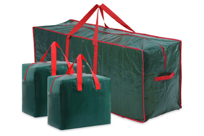 3Pcs Large Christmas Tree Storage Bags Waterproof with Handles and Zipper-Green