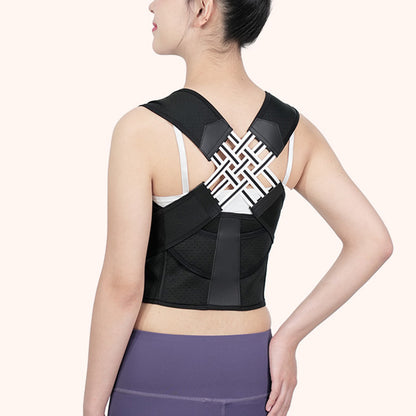 Adjustable Unisex Shoulder Brace Belt Low Back Support For Women Men-Black