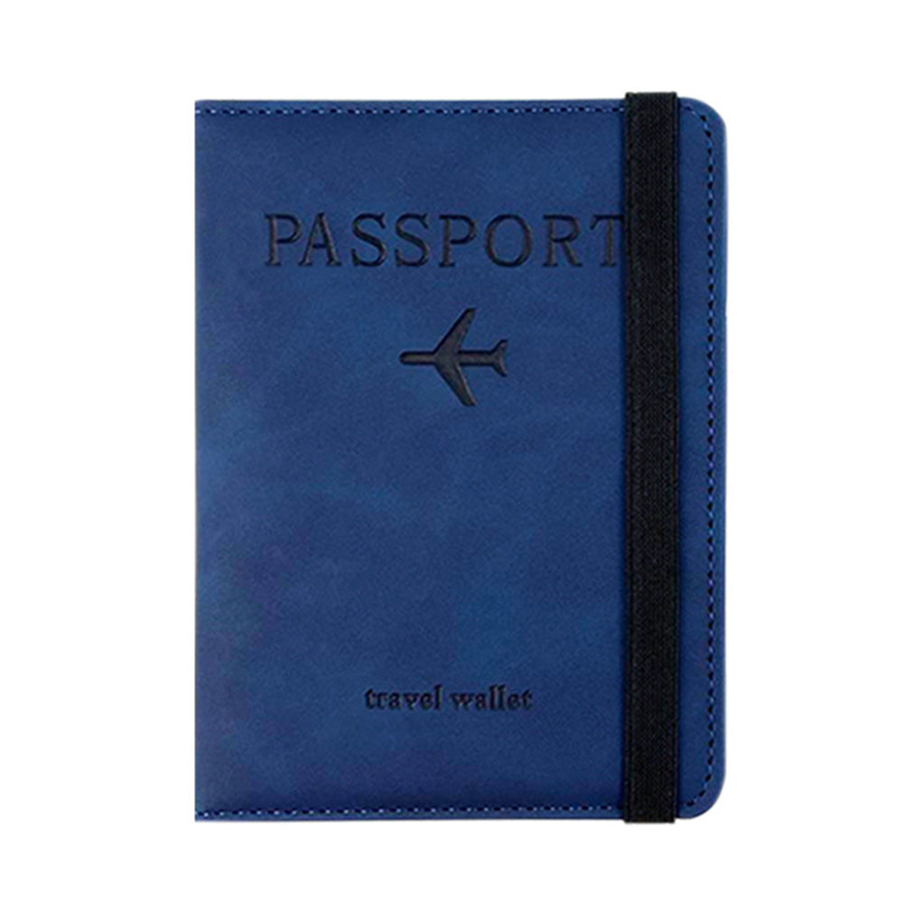 RFID Shield Passport Holder and Luggage Tag Set - Dark Blue