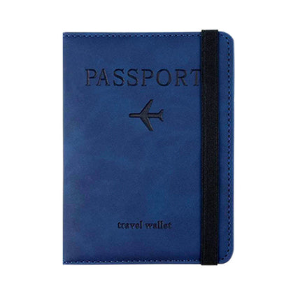 RFID Shield Passport Holder and Luggage Tag Set - Dark Blue