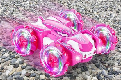 Spider Remote Control Car with Cool Lights 360?? Rotating 4WD Off-Road Race Car -Pink