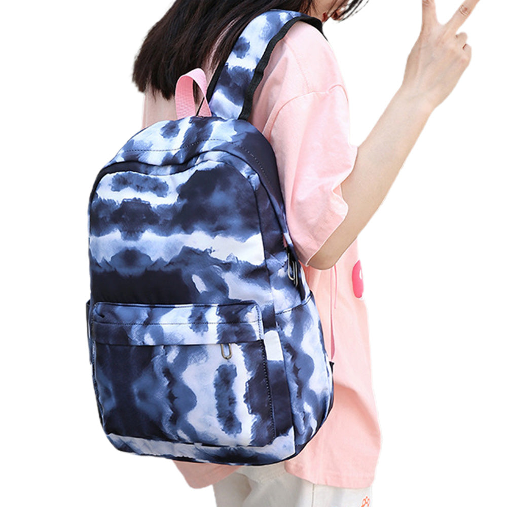 3PCS Girls Gradient Color Backpack School Backpack Lunch Bag Pencil Case-Black