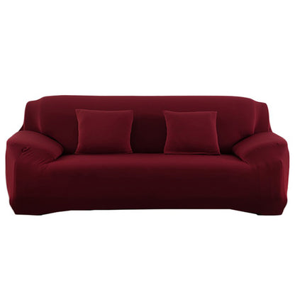 Elastic Stretch Sofa Cover Soft Four-Seater Sofa Cover Non-Slip Sofa Protective Cover -Wine Red
