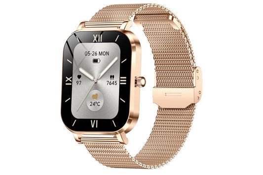 Smart Watch Bluetooth Call Make Calls Musics Fitness Tracker Heart Rate Sleep Monitor -Gold