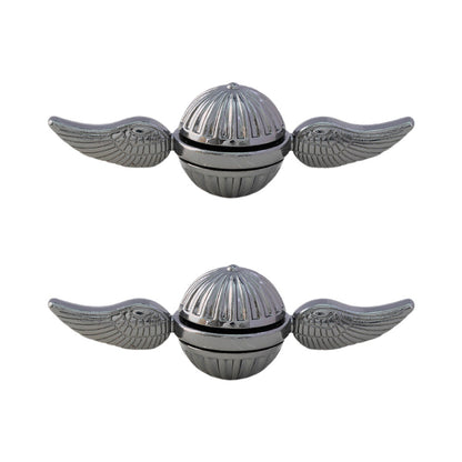 2Pcs Fidget Sphere Spinner Desk Spinning Toy Wings Finger Hand Spinner Black