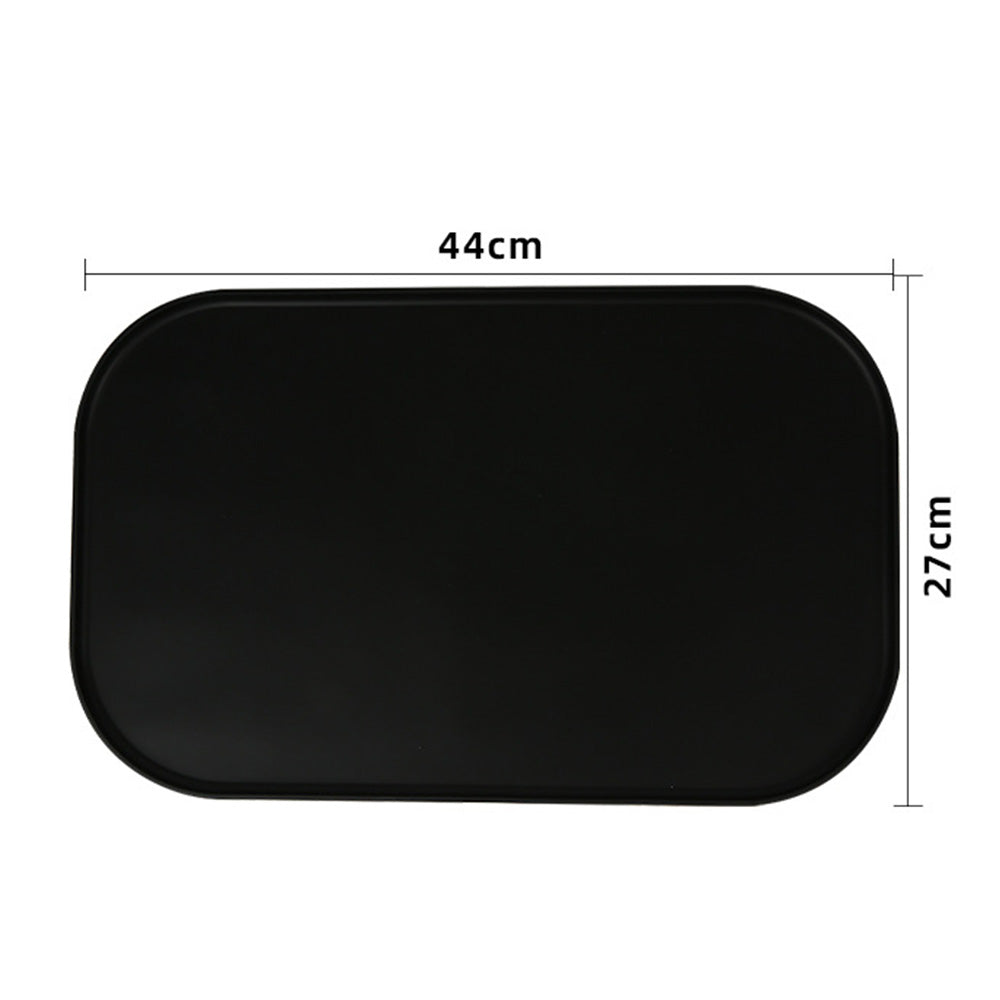 Silicone Pet Feeding Mat Raised Edge Anti-Spill Washable Non-Slip Placemat-Black