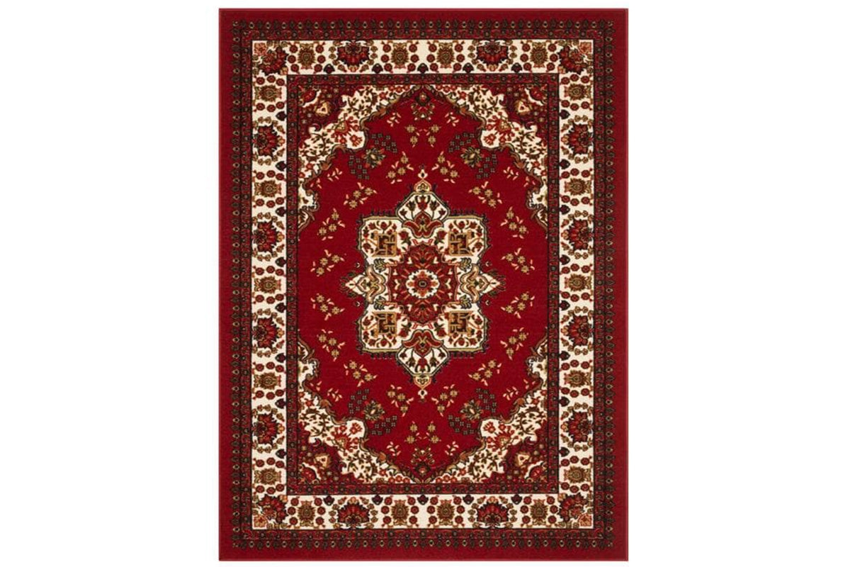 Vintage Boho Rug Non-Slip Floor Carpet - Red
