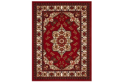 Vintage Boho Rug Non-Slip Floor Carpet - Red