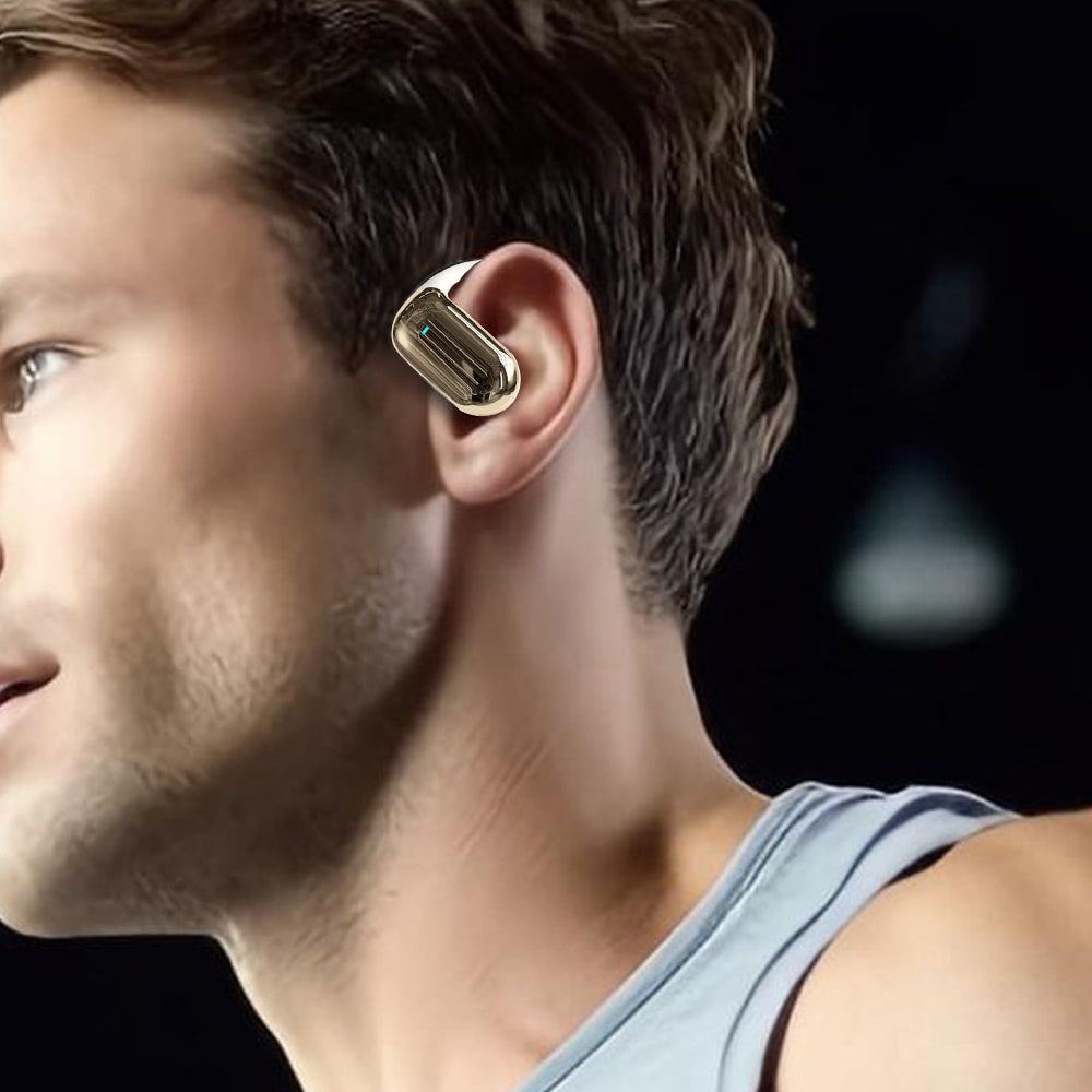 Wireless Bluetooth 5.4 Earbuds Touch Control Earhook Earphones Sports Earbuds with Digital Display Case Khaki