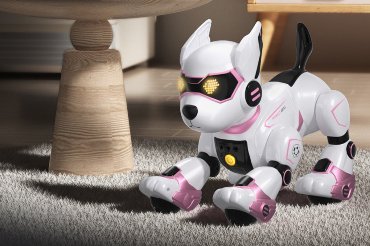 Remote Control Robot Dog Toy Programmable RC Robot Puppy Smart Stunt Robot Pet-Pink